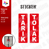 Stiker Tolak Tarik Pintu (Merah)